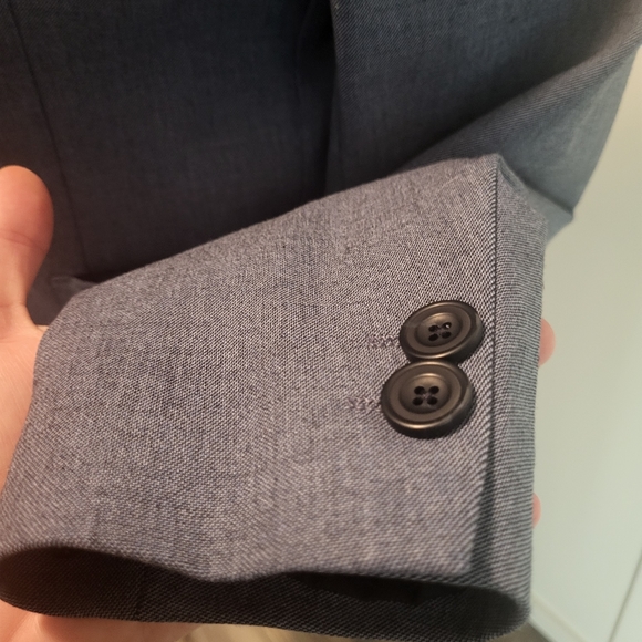 Blue textured two button relaxed fit Zara mens nwot blazer size 36 - Picture 14 of 14